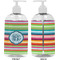 Retro Horizontal Stripes 16 oz Plastic Liquid Dispenser- Approval- White