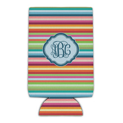 Retro Horizontal Stripes Can Cooler (16 oz) (Personalized)