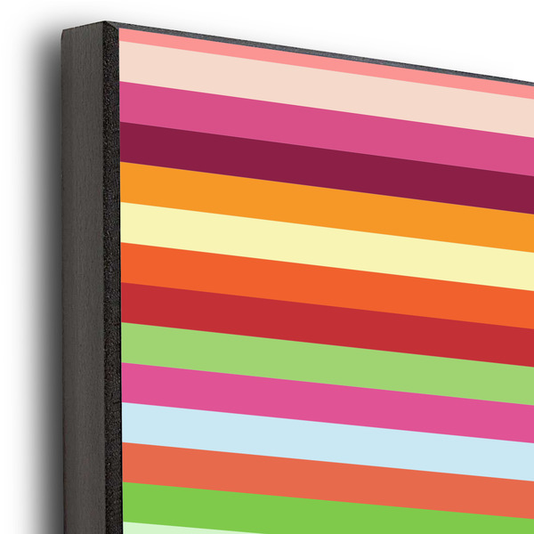Retro Horizontal Stripes 16x20 Wood Print - Closeup
