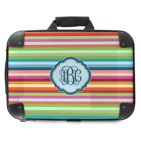 Custom Retro Horizontal Stripes Hard Shell Briefcase - 18" (Personalized)