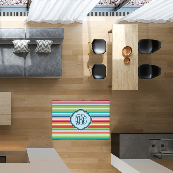 Retro Horizontal Stripes 2'x3' Indoor Area Rugs - IN CONTEXT