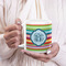 Retro Horizontal Stripes 20oz Coffee Mug - LIFESTYLE