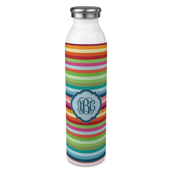 Custom Retro Horizontal Stripes 20oz Stainless Steel Water Bottle - Full Print (Personalized)
