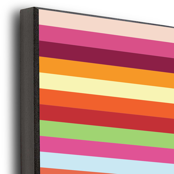 Retro Horizontal Stripes 20x24 Wood Print - Closeup