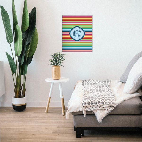 Retro Horizontal Stripes 20x24 Wood Print - In Context