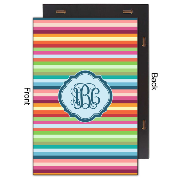 Retro Horizontal Stripes 20x30 Wood Print - Front & Back View