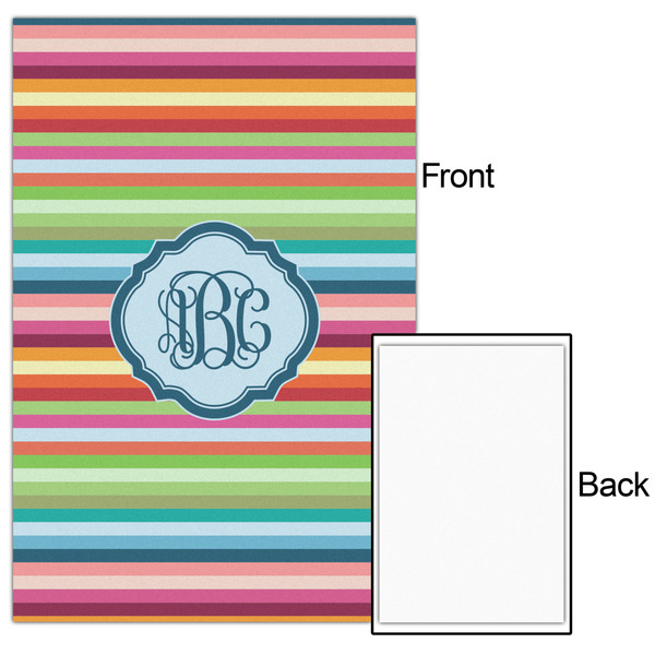Retro Horizontal Stripes 24x36 - Matte Poster - Front & Back