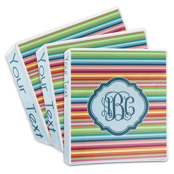 Retro Horizontal Stripes 3-Ring Binder Group
