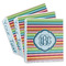 Retro Horizontal Stripes 3-Ring Binder (Personalized)