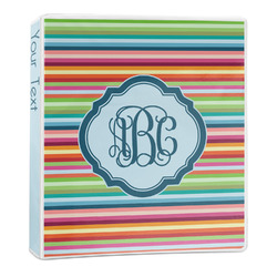 Retro Horizontal Stripes 3-Ring Binder (Personalized)