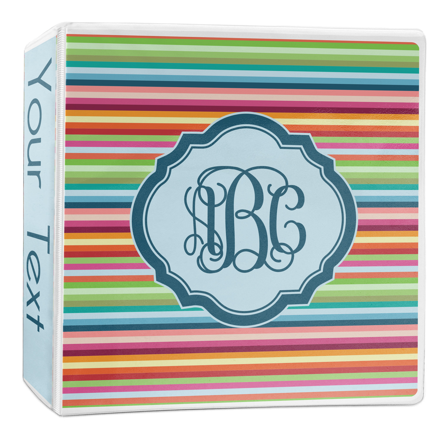 Horizontal Binders Retro Horizontal Stripes 3-Ring Binder - 2 inch (Personalized ...