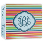 Retro Horizontal Stripes 3-Ring Binder - 3 inch (Personalized)