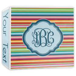 Retro Horizontal Stripes 3-Ring Binder - 3 inch (Personalized)