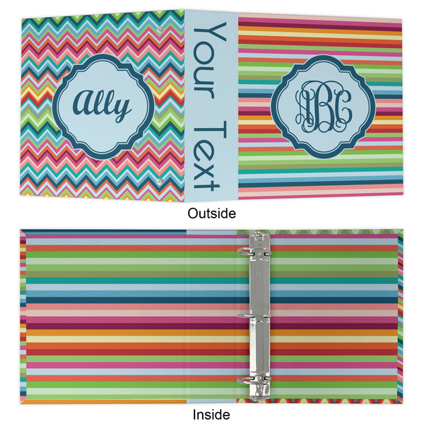 Retro Horizontal Stripes 3 Ring Binders - Full Wrap - 2" - APPROVAL