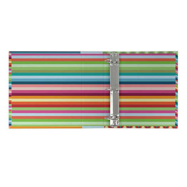 Retro Horizontal Stripes 3 Ring Binders - Full Wrap - 2" - OPEN INSIDE
