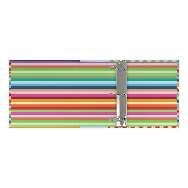 Retro Horizontal Stripes 3 Ring Binders - Full Wrap - 3" - OPEN INSIDE