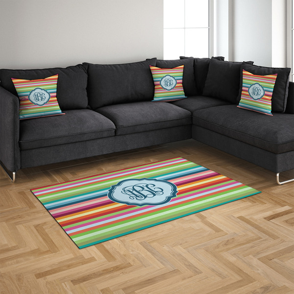 Retro Horizontal Stripes 4'x6' Indoor Area Rugs - IN CONTEXT