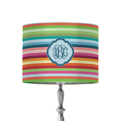 Retro Horizontal Stripes 8" Drum Lamp Shade - Fabric (Personalized)