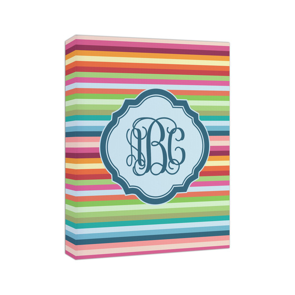 Retro Horizontal Stripes 8x10 - Canvas Print - Angled View