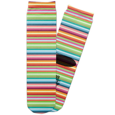 Retro Horizontal Stripes Adult Crew Socks (Personalized)