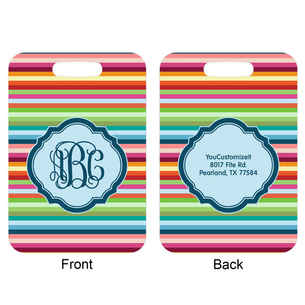 Retro Horizontal Stripes Aluminum Luggage Tag (Front + Back)