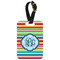 Retro Horizontal Stripes Metal Luggage Tag w/ Monogram