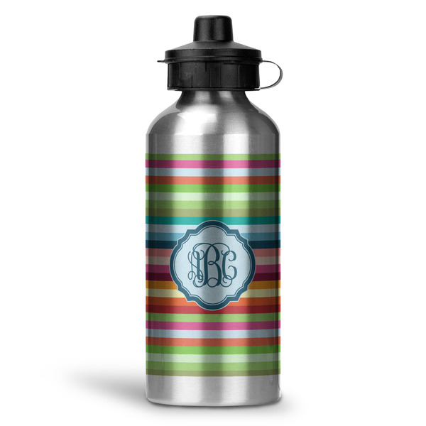 Custom Retro Horizontal Stripes Water Bottles - 20 oz - Aluminum (Personalized)