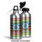 Retro Horizontal Stripes Aluminum Water Bottle - Alternate lid options