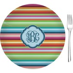 Retro Horizontal Stripes 8" Glass Appetizer / Dessert Plates - Single or Set (Personalized)