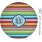 Retro Horizontal Stripes 8" Glass Appetizer / Dessert Plates - Single or Set (Personalized)