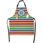 Retro Horizontal Stripes Apron With Pockets w/ Monogram