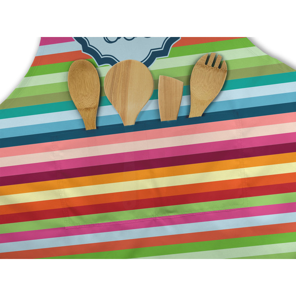 Retro Horizontal Stripes Apron - Pocket Detail with Props