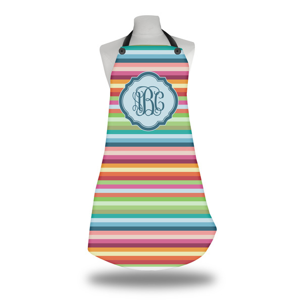 Custom Retro Horizontal Stripes Apron w/ Monogram