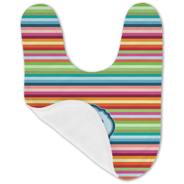 Retro Horizontal Stripes Baby Bib - AFT folded