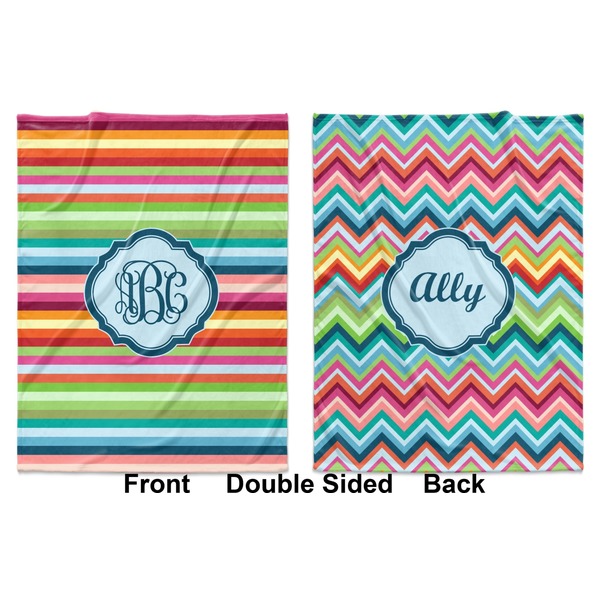 Retro Horizontal Stripes Baby Blanket (Double Sided - Printed Front and Back)