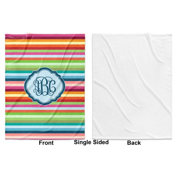 Retro Horizontal Stripes Baby Blanket (Single Side - Printed Front, White Back)