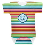 Retro Horizontal Stripes Baby Bodysuit (Personalized)