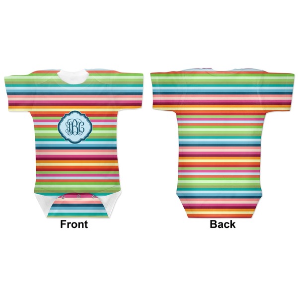 Retro Horizontal Stripes Baby Bodysuit Approval