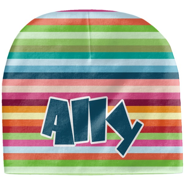 Custom Retro Horizontal Stripes Baby Hat (Beanie) (Personalized)