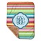 Retro Horizontal Stripes Sherpa Baby Blanket - 30" x 40" w/ Monograms