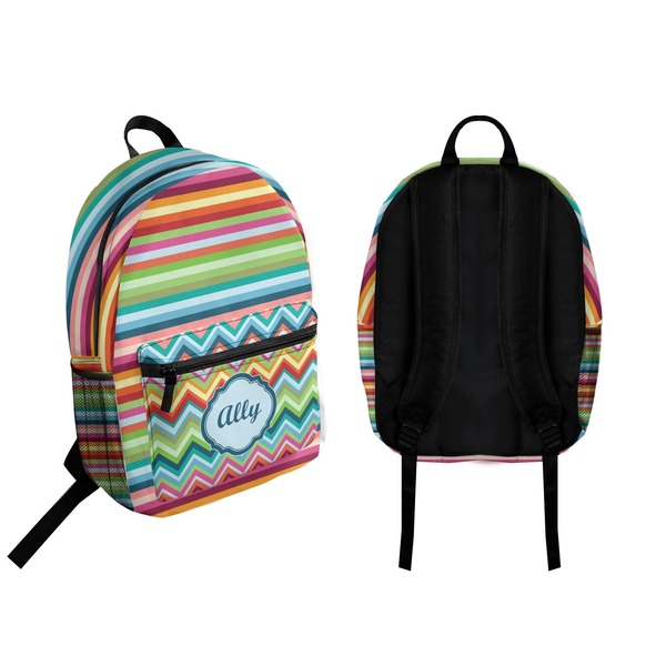 Retro Horizontal Stripes Backpack front and back - Apvl