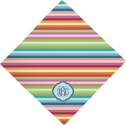Retro Horizontal Stripes Dog Bandana Scarf w/ Monogram