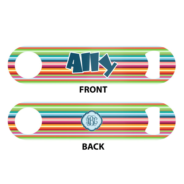 Retro Horizontal Stripes Bar Bottle Opener - White - Approval