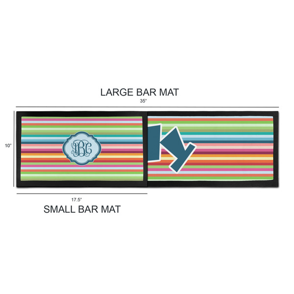Retro Horizontal Stripes Bar Mats - Sizing Chart