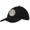 Retro Horizontal Stripes Baseball Cap - Black (Personalized)