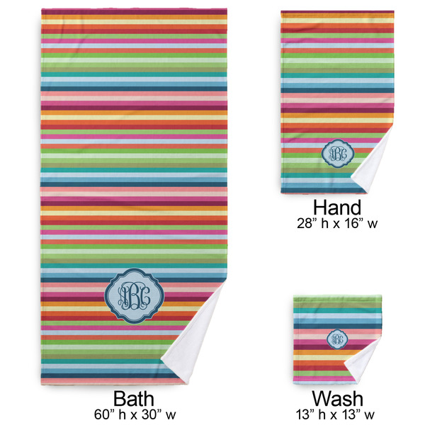 Retro Horizontal Stripes Bath Towel Sets - 3-piece - Approval