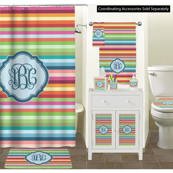 Retro Horizontal Stripes Bathroom Scene