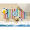 Retro Horizontal Stripes Beach Towel Lifestyle