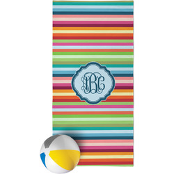 Retro Horizontal Stripes Beach Towel (Personalized)
