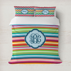 Retro Horizontal Stripes Duvet Cover (Personalized)